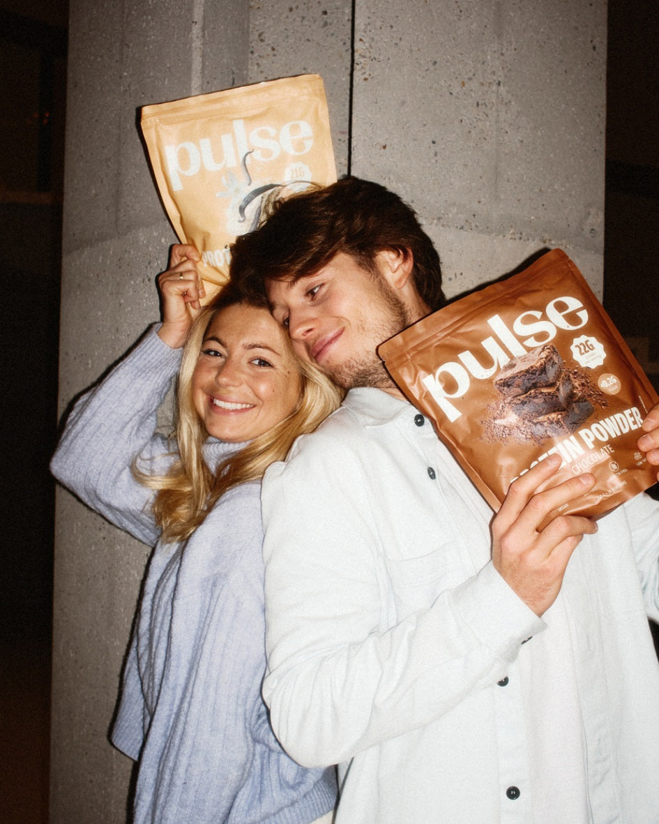 Poudres protéinées vegan chocolat et vanille Pulse Protein - Photo couple