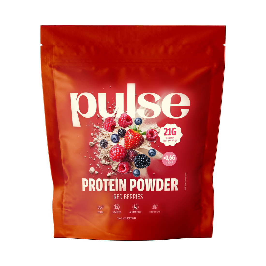Pulse Poudre protéinée vegan fruits rouge - front packshot