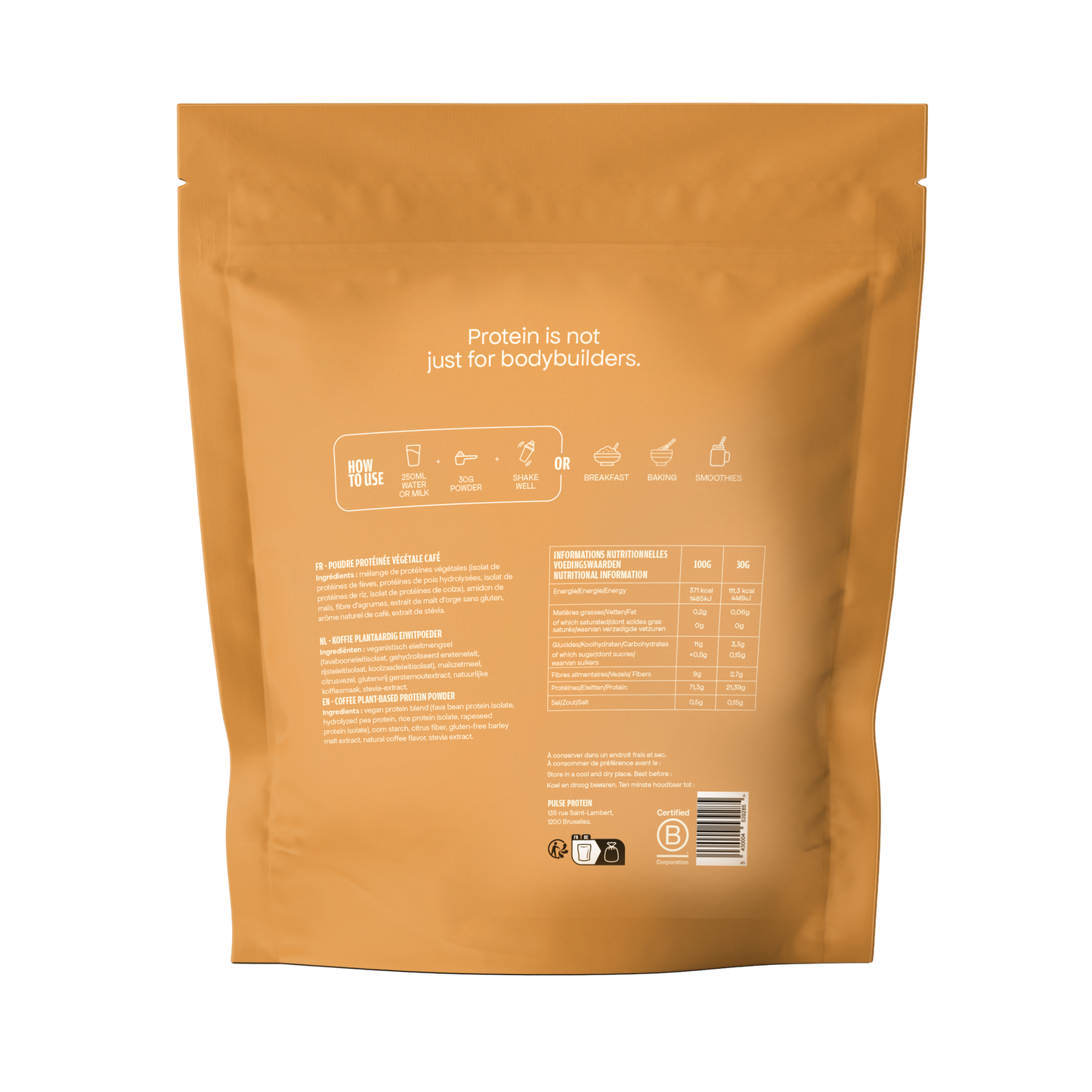 Poudre protéinée vegan café 750g
