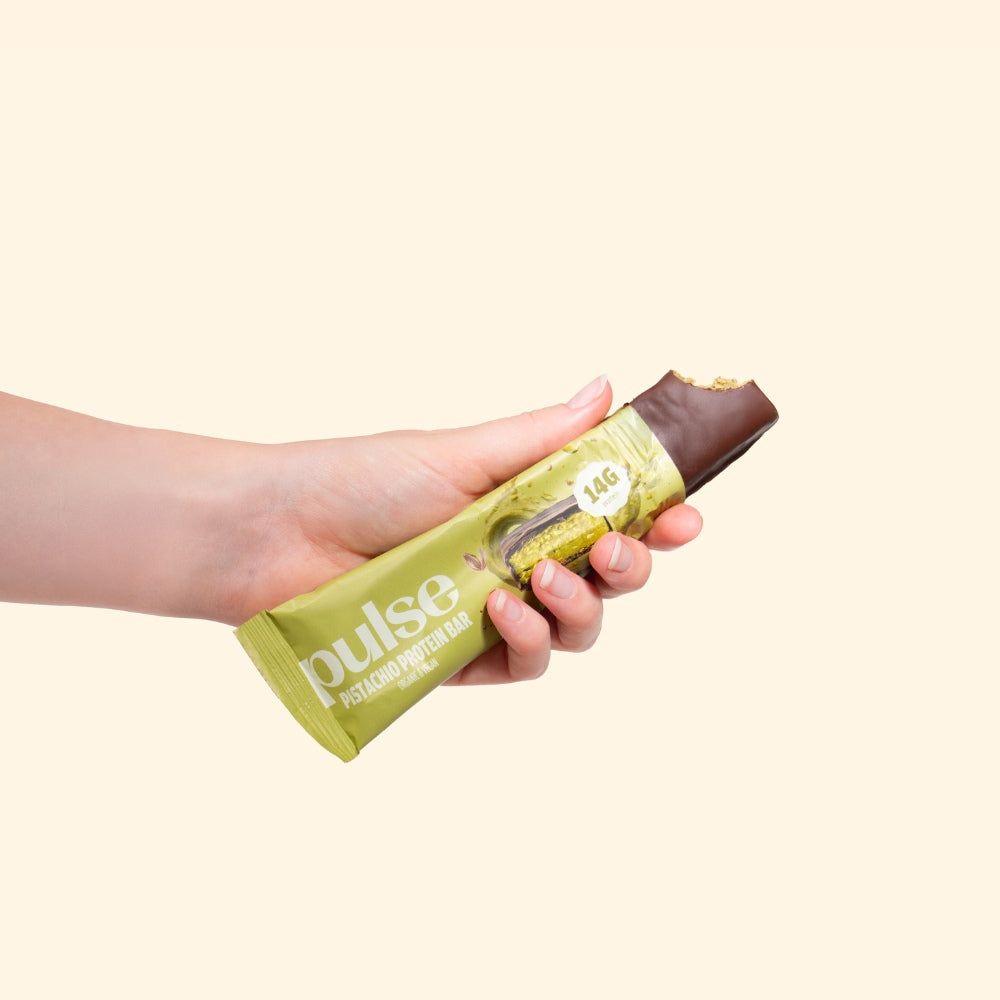 Barre pistache protéinée bio et vegan Pulse - Photo studio