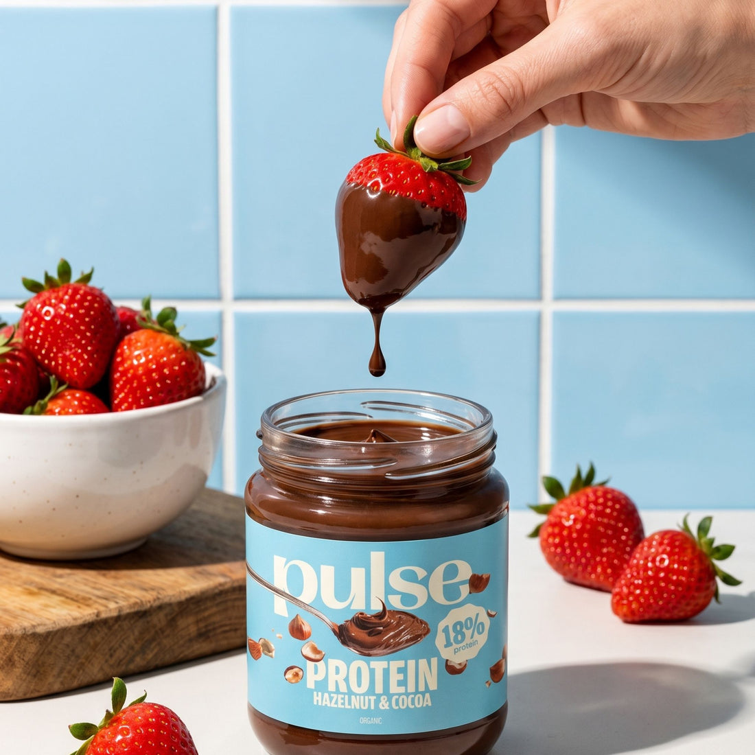 Pâte à tartiner protéinée choco-noisette bio 300g (18% protéine)