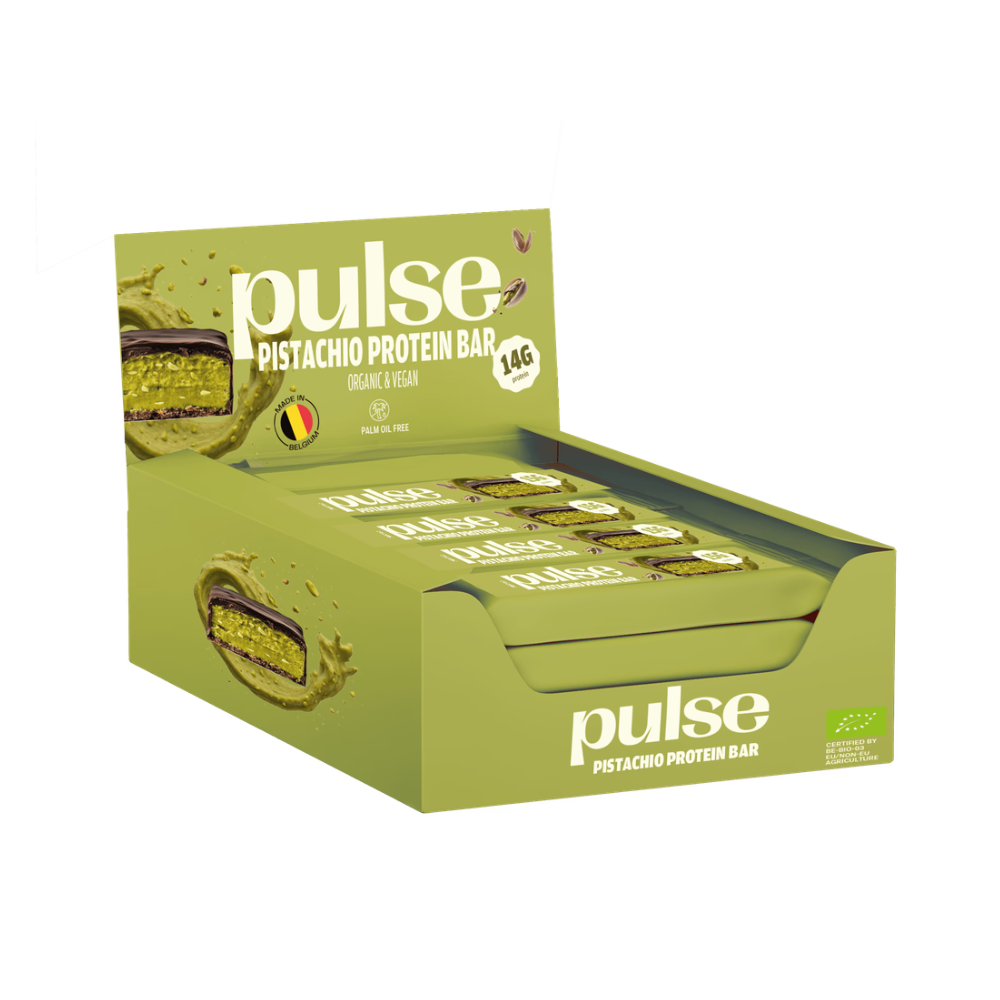 Barre pistache protéinée bio et vegan - Pulse protein Box 12x55g