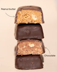 Barres protéinées chocolat et cacahuète Pulse protein - photo des textures en studio